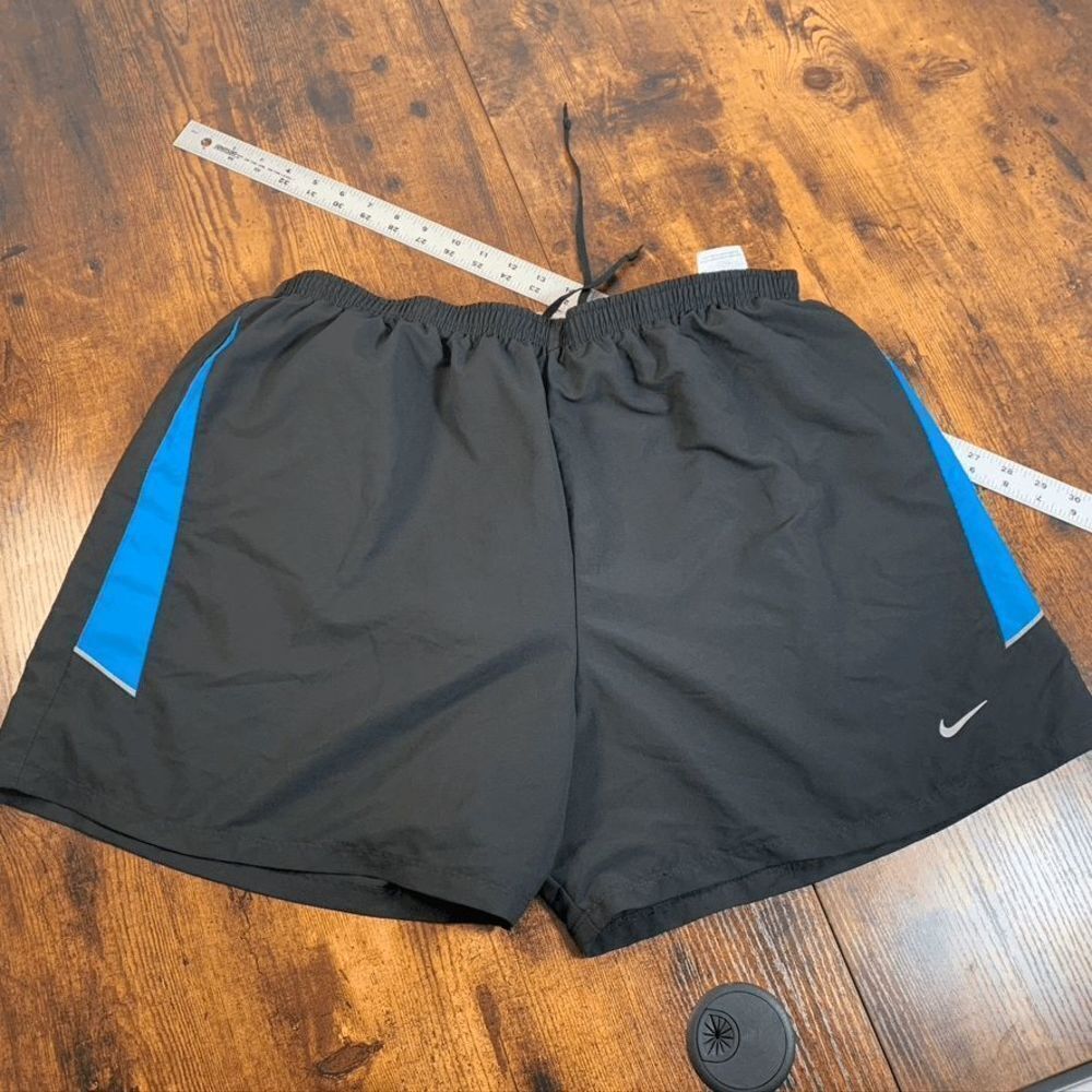 Nike Men’s Running Shorts with Liner size XXL Black/Blue Reflective stripe‎